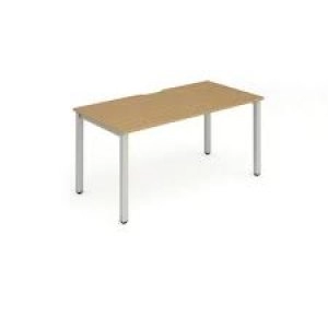 Image of Trexus Bench Desk Individual Silver Leg 1600x800mm Oak Ref BE128