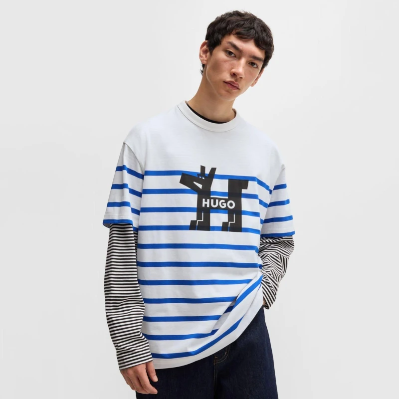 Image of Hugo Nolastripe Dog Logo T-Shirt White male S