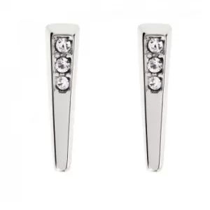 image of Ladies Karen Millen Silver Plated Crystal Shard Earrings