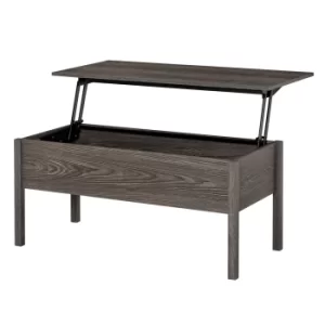 Image of HOMCOM Modern Lift Top Coffee Table with Storage Compartment Convertible Tea Desk Floating Retractable Table Home Office Living Room Furniture Tan
