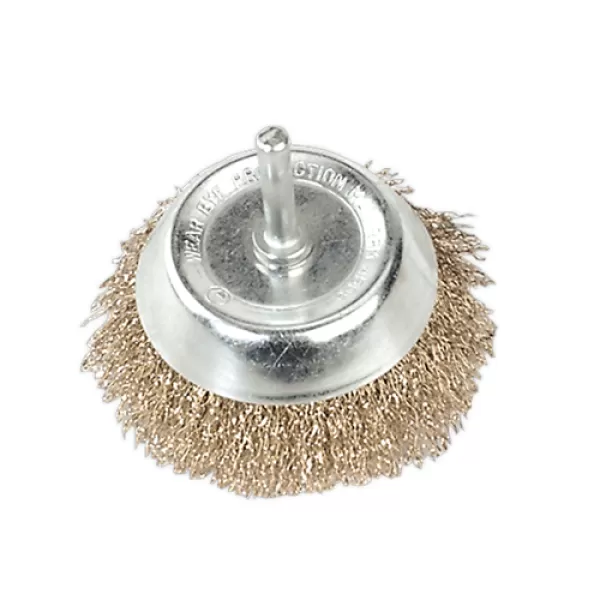 Image of Genuine SEALEY SCB75 Wire Cup Brush Ø75mm with 6mm Shaft