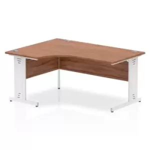 Image of Dynamic Impulse 1600mm Left Crescent Desk Walnut Top White Cable Managed Leg MI002146