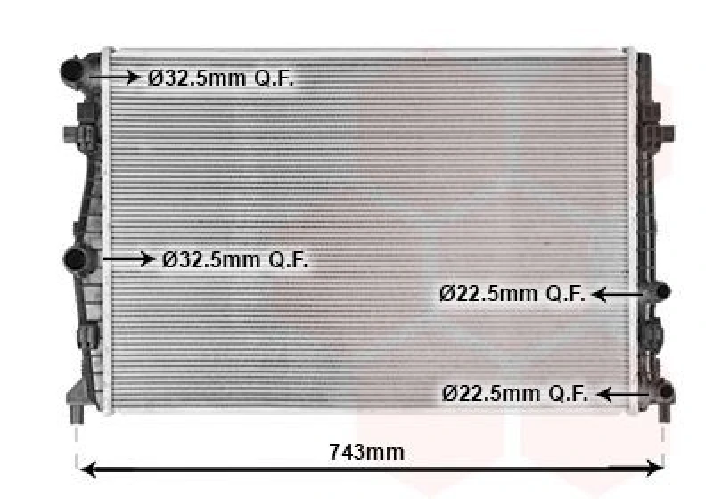 Image of VAN WEZEL Engine radiator VAN WEZEL 58012717