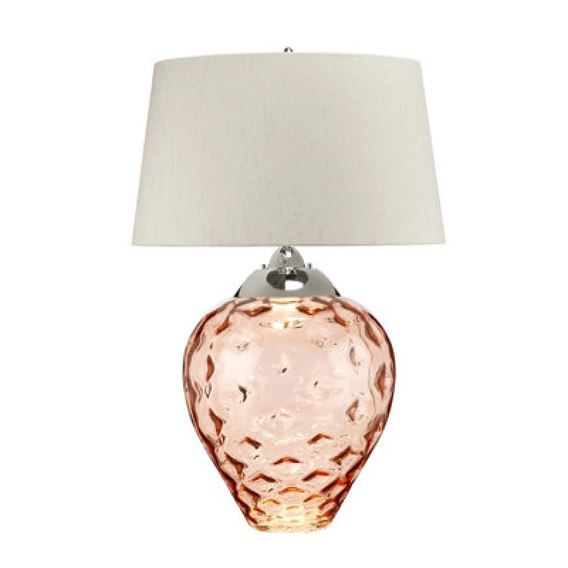 Image of Netlighting Samara Large Table Lamp Salmontinted Glass Pink unisex