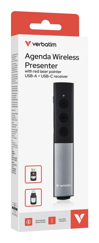 Image of Verbatim Agenda Wireless Presenter with Red Laser Pointer