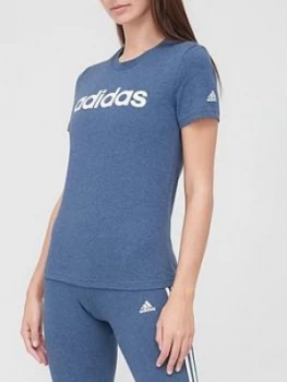Image of Adidas Essentials Linear T-Shirt - Navy