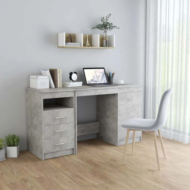 Image of VIDAXL Desk Concrete Grey 140x50x76cm Engineered Wood Vidaxl 8720286014400