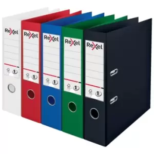 image of A4 Lever Arch File, Assorted Colours, 75MM Spine Width, NO.1 Power - Outer Carton of 10