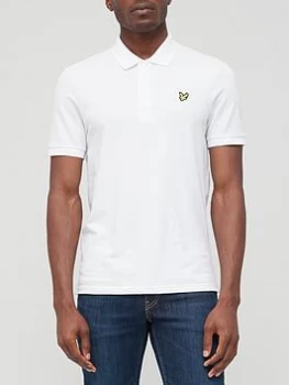 Image of Lyle & Scott Plain Polo Shirt - White, Size L, Men