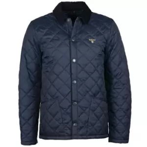 Image of Barbour Mens Crested Liddesdale Quilted Jacket Navy/Ivy Tartan Large