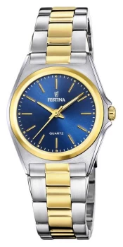Image of Festina F20556/4 Womens Blue Dial Two Tone Bracelet Watch