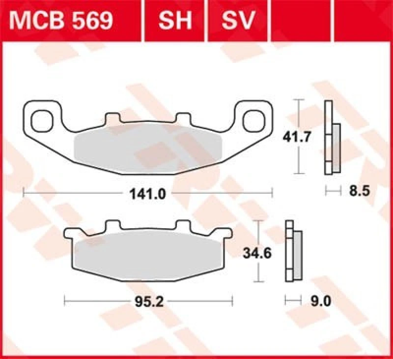 Image of TRW Organic Allround MCB569 Brake pad set Brake Pad Set, disc brake (402)