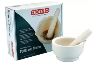 image of Apollo Porcelain Pestle And Mortar, White