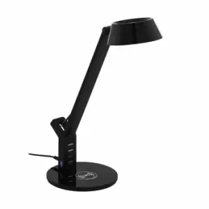 image of Eglo Contemporary Black Desk Lamp With Tunable White Light