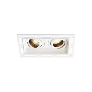 Image of Saxby Trimless Downlight Twin Trimless Recessed GU10 Dimmable Downlights Tiltable