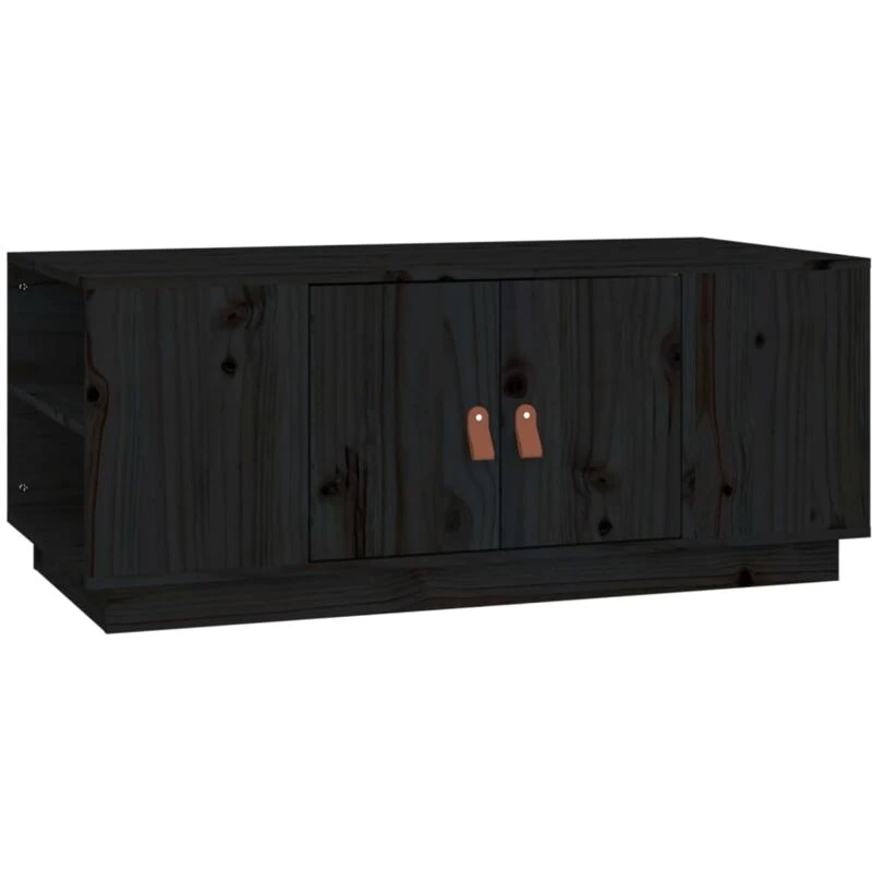Image of Vidaxl Coffee Table Black 100X50X41cm Solid Wood Pine, Black 818259