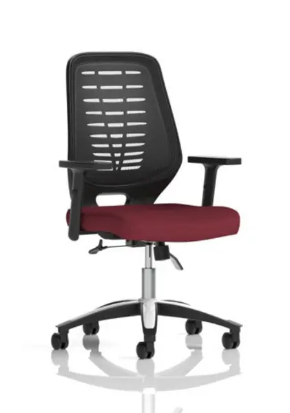 Image of Relay Relay Task Operator Chair Bespoke Colour Black Back Ginseng Chilli With Height Adjustable Arms KCUP2070