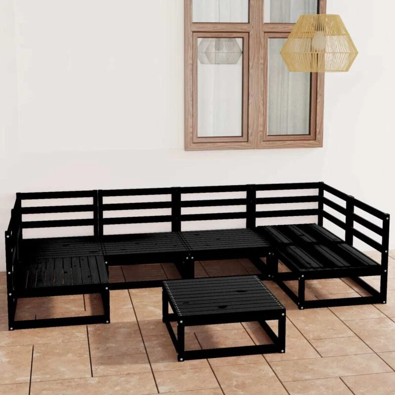Image of VIDAXL 7 Piece Garden Lounge Set Solid Pinewood vidaXL 8720286472316