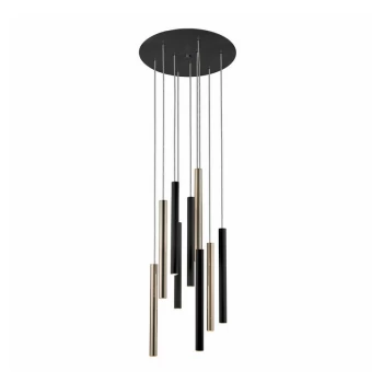 Image of Schuller Varas - Dimmable Pendant Light Cluster Drop, Glossy Gold, Matt White, Remote Control