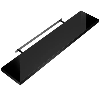 image of CASARIA Floating Wall Shelf with Wall Mount - 110cm High-lustre Black