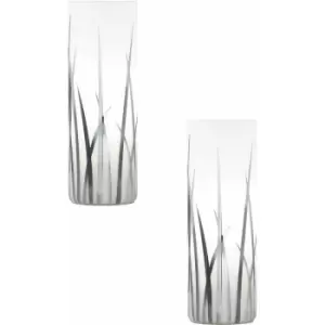 Image of 2 PACK Table Desk Lamp Colour Shade White Chrome Glass Painted Bulb E27 1x60W