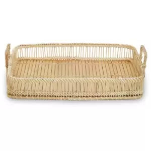 Image of Rectangular Natural Rattan and Bamboo Tray - Premier Housewares