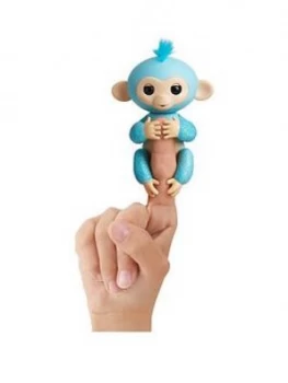Image of Fingerlings Wowwee Glitter Monkey Light Turquoise