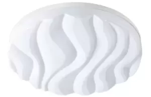 Image of Arena Flush Ceiling Light Large Round 60W LED IP44 , Tuneable 3000K-6500K, 4500lm, Dimmable via RF Remote Ctrl Matt White