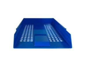 Image of Value Deflecto Letter Tray Blue