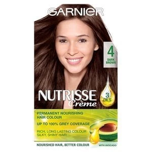 Garnier Nutrisse 4 Dark Brown Permanent Hair Dye Brunette