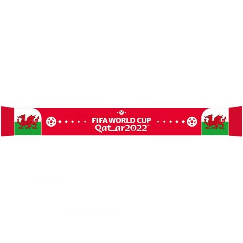 Image of Wales Mens World Cup Jacquard Knitted Winter Scarf in Dark Red Dark Red Male One Size