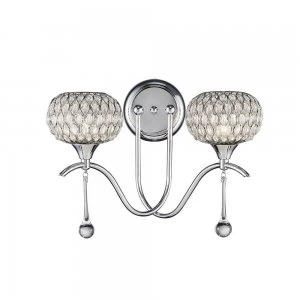 Image of Wall Lamp 2 Light Polished, Clear Glass