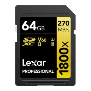 Image of Lexar Professional 1800x SDXC Gold Series 64GB