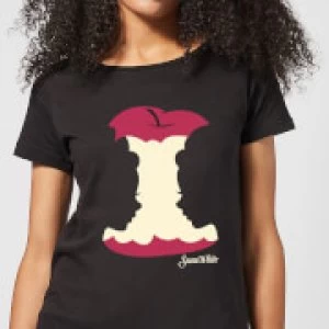 Image of Disney Princess Colour Silhouette Snow White Apple Womens T-Shirt - Black