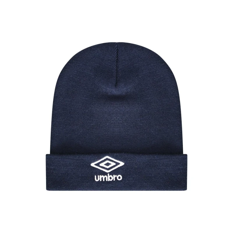 Image of Umbro Logo Beanie in Navy Navy Unisex One Size