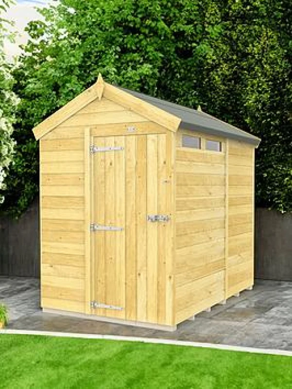 Image of Flat Pack Sheds DIY Sheds 5 x 7 Apex Security Shed, Brown 5X7AFFSEC