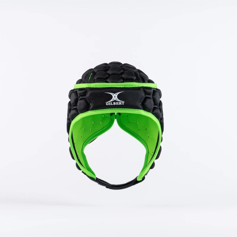Image of Gilbert Mens Protective Rugby Head Guards Black/Grn male Small