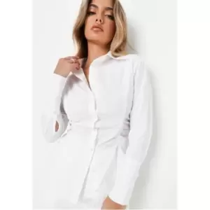 Missguided Ruched Side Shirt - White