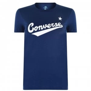 image of Converse Nova Logo T Shirt Ladies - Navy