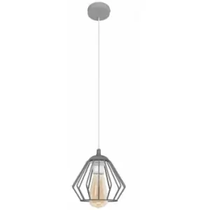 image of Netlighting Agat Wire Frame Pendant Ceiling Light Grey 18cm - W-Km 1300/1 Gr+Scw