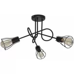 image of Helam Oxford Multi Arm Semi Flush Ceiling Light Black 56cm