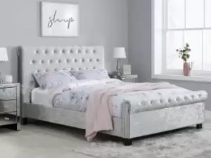 Image of Birlea Sienna 4ft Small Double Steel Crushed Velvet Fabric Bed Frame