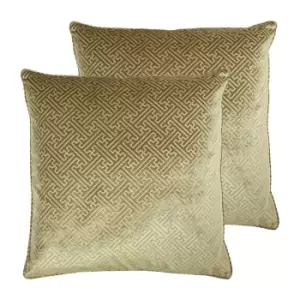 image of Paoletti Florence Polyester Filled Cushions Twin Pack Gold