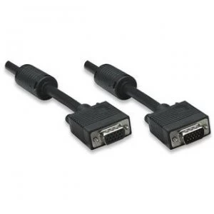Image of Manhattan SVGA Extension Cable with Ferrite Cores HD15 4.5m Male to Female Compatible with VGA Shielded with Ferrite Cores to help minimise EMI interf