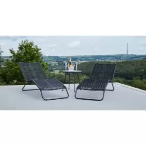 image of Set of 2 Rio Sun Loungers in Black