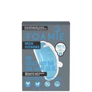 image of FOAMIE Men 3-in-1 Shower Bar with Watermint and Lemon 90g