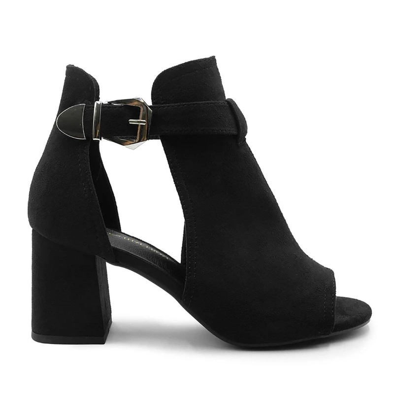 Image of Where's That From Womens 'Lisa' Block Heels in True Black Size: 4 True Black Female 4