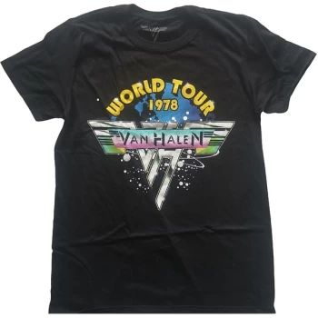 Image of Van Halen - World Tour '78 Full Colour Unisex Large T-Shirt - Black
