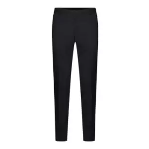 image of Subtle Check Slim Suit Pants - Black