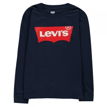 image of Levis Levis Long Sleeve Batwing T Shirt - Navy C8D